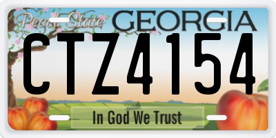 GA license plate CTZ4154