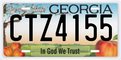 GA license plate CTZ4155