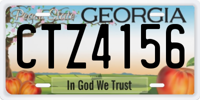 GA license plate CTZ4156