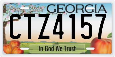 GA license plate CTZ4157