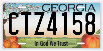 GA license plate CTZ4158