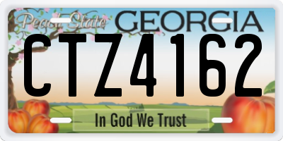 GA license plate CTZ4162