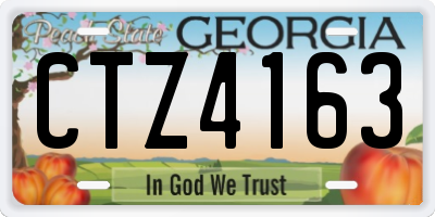 GA license plate CTZ4163