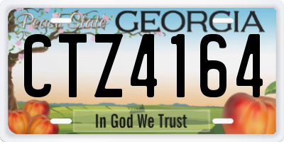 GA license plate CTZ4164