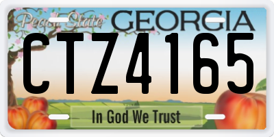 GA license plate CTZ4165