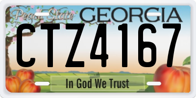 GA license plate CTZ4167