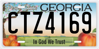 GA license plate CTZ4169