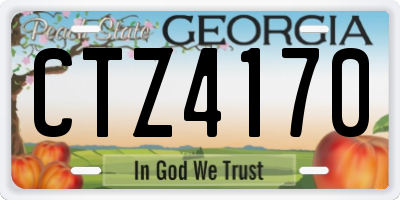 GA license plate CTZ4170