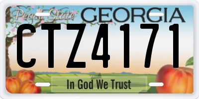 GA license plate CTZ4171
