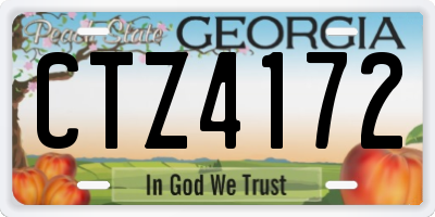GA license plate CTZ4172