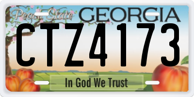 GA license plate CTZ4173