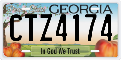 GA license plate CTZ4174