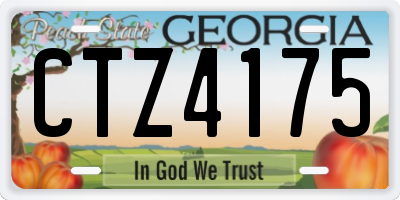 GA license plate CTZ4175