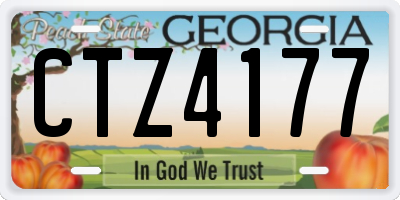 GA license plate CTZ4177