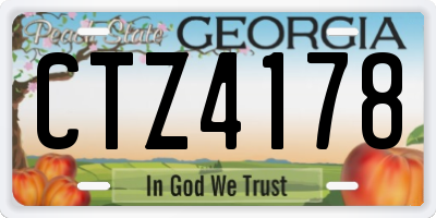 GA license plate CTZ4178