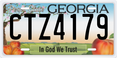 GA license plate CTZ4179