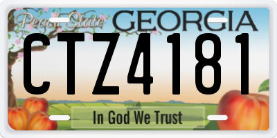 GA license plate CTZ4181