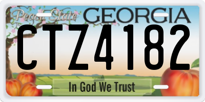 GA license plate CTZ4182