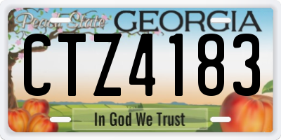 GA license plate CTZ4183
