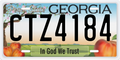 GA license plate CTZ4184