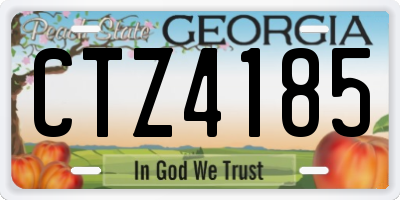 GA license plate CTZ4185