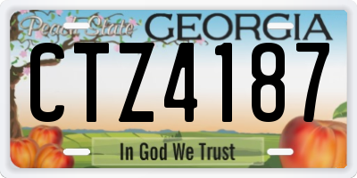GA license plate CTZ4187
