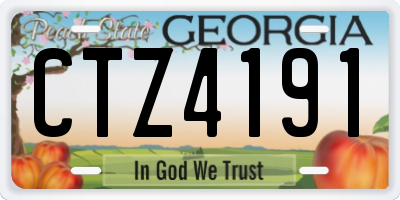 GA license plate CTZ4191