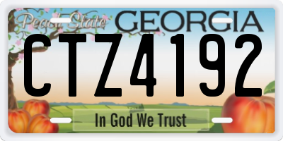 GA license plate CTZ4192