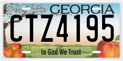 GA license plate CTZ4195