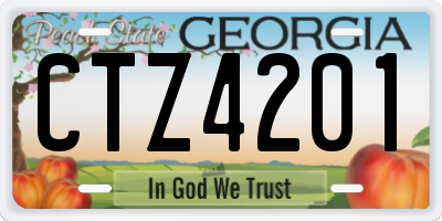 GA license plate CTZ4201