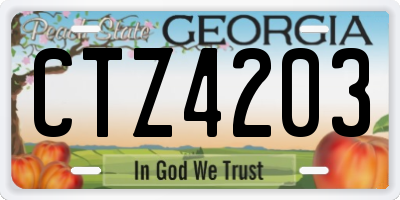 GA license plate CTZ4203