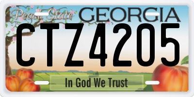 GA license plate CTZ4205