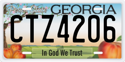 GA license plate CTZ4206