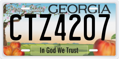 GA license plate CTZ4207