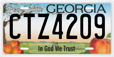 GA license plate CTZ4209