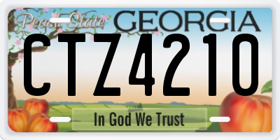 GA license plate CTZ4210