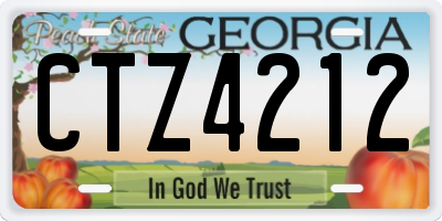 GA license plate CTZ4212