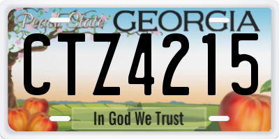 GA license plate CTZ4215