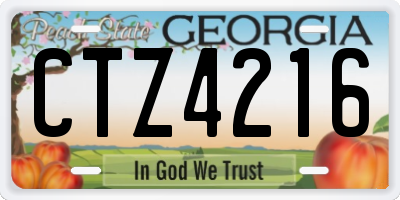 GA license plate CTZ4216