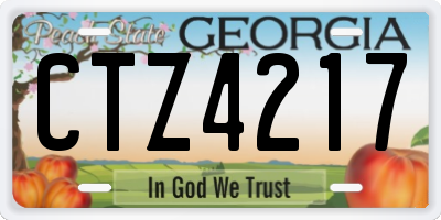 GA license plate CTZ4217