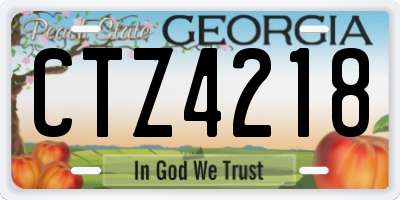 GA license plate CTZ4218