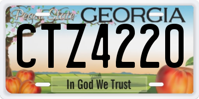 GA license plate CTZ4220