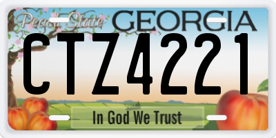 GA license plate CTZ4221