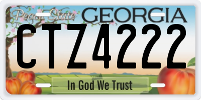 GA license plate CTZ4222