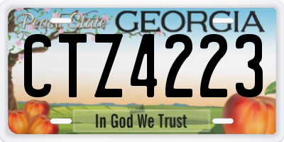 GA license plate CTZ4223