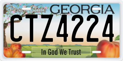 GA license plate CTZ4224
