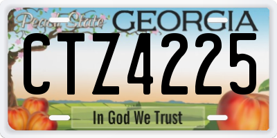 GA license plate CTZ4225
