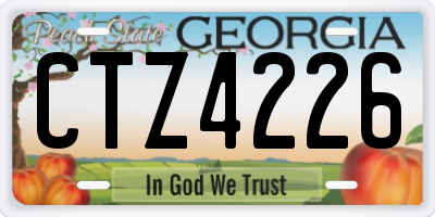 GA license plate CTZ4226