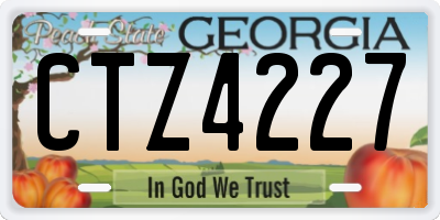 GA license plate CTZ4227