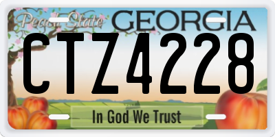 GA license plate CTZ4228